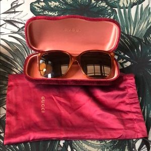 Gucci Havana tortoise acetate sunglasses